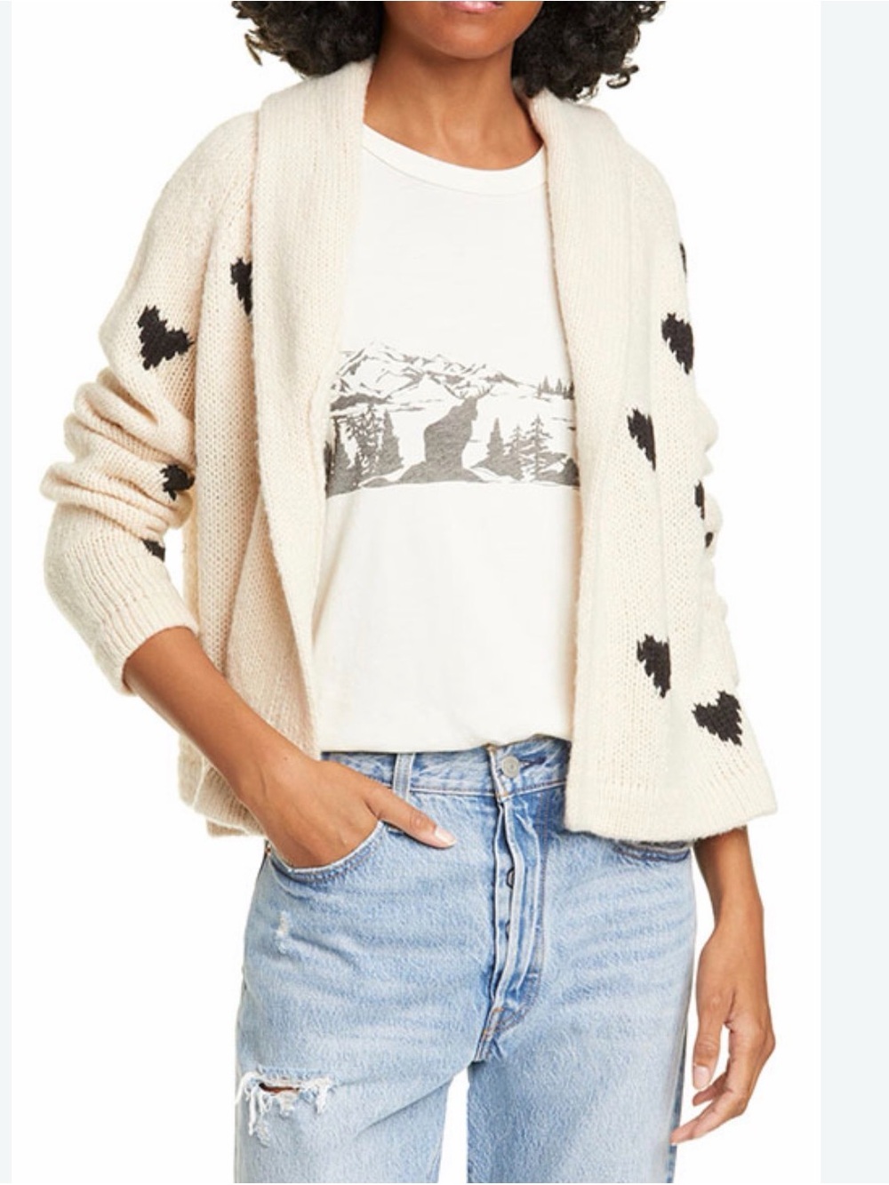 THE GREAT. Heart Lodge Cardigan